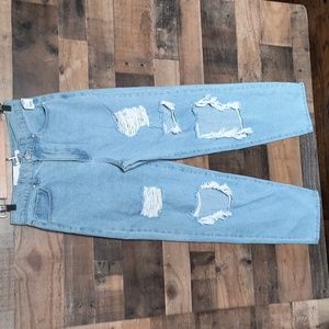 NWT RSQ Baggy Jean Destroyed Light Wash Sz 27 Women